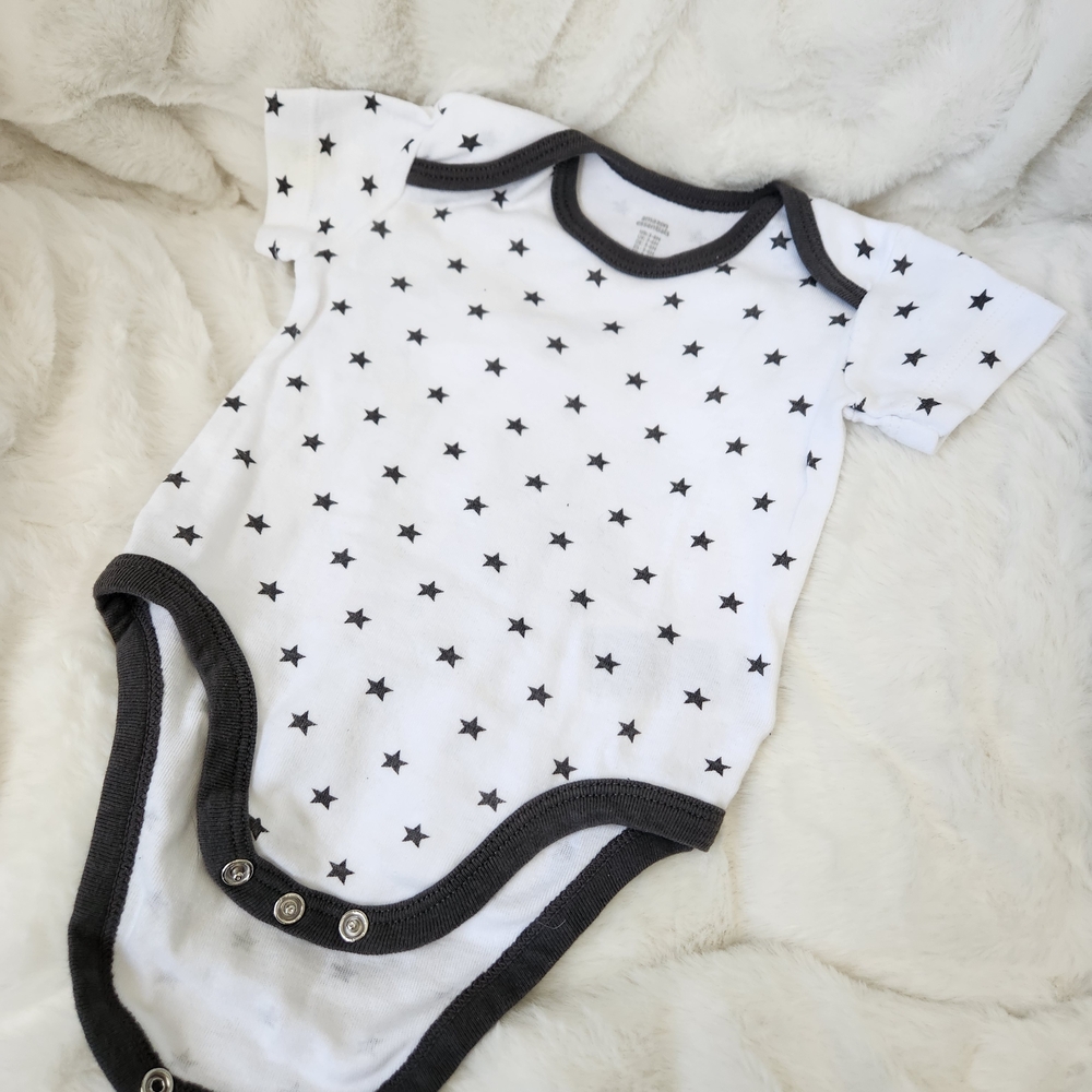 Amazon Essentials White Onesie with Black Stars